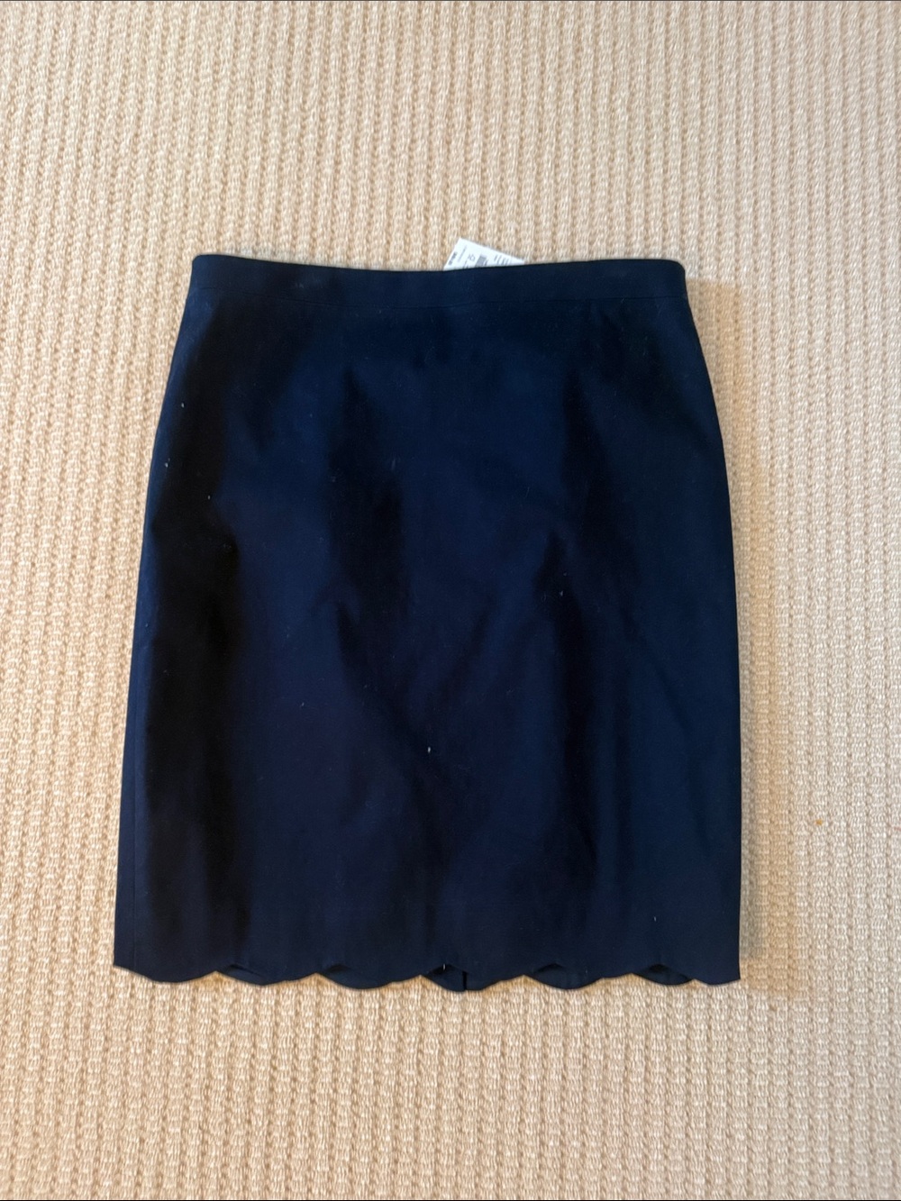 Classic Navy Scalloped Hem Women's Skirt